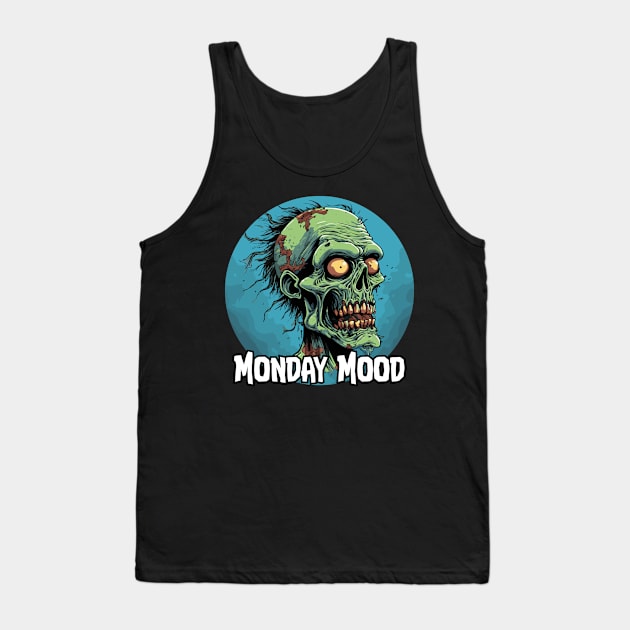 Monday Mood Zombie Graphic Tee Tank Top by Skull Riffs & Zombie Threads